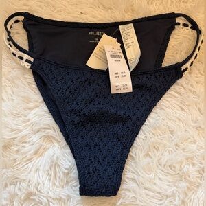 Hollister Navy Crochet Bikini Bottom